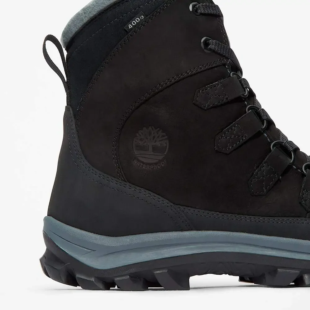 TIMBERLAND MEN'S 8.5 CHILLBERG INSULATED WATERPROOF BOOT BLACK NIB